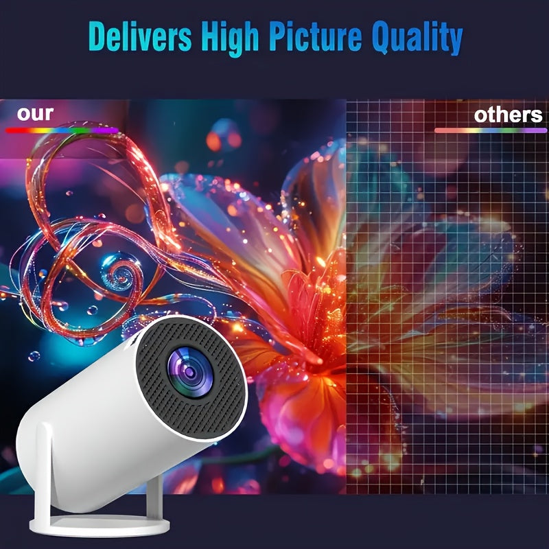 Projecteur LED Portable Android 11 – 720p natif, WiFi 6, BT 5.0, angle 180°, haut‑parleurs intégrés
