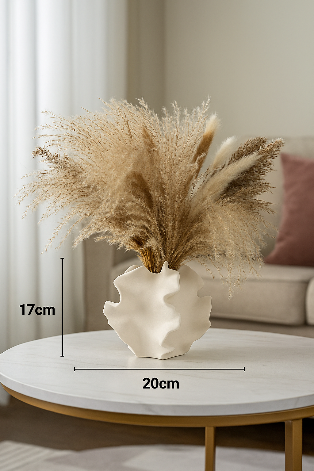 Vase décoratif beige – Style nordique minimaliste Mirage