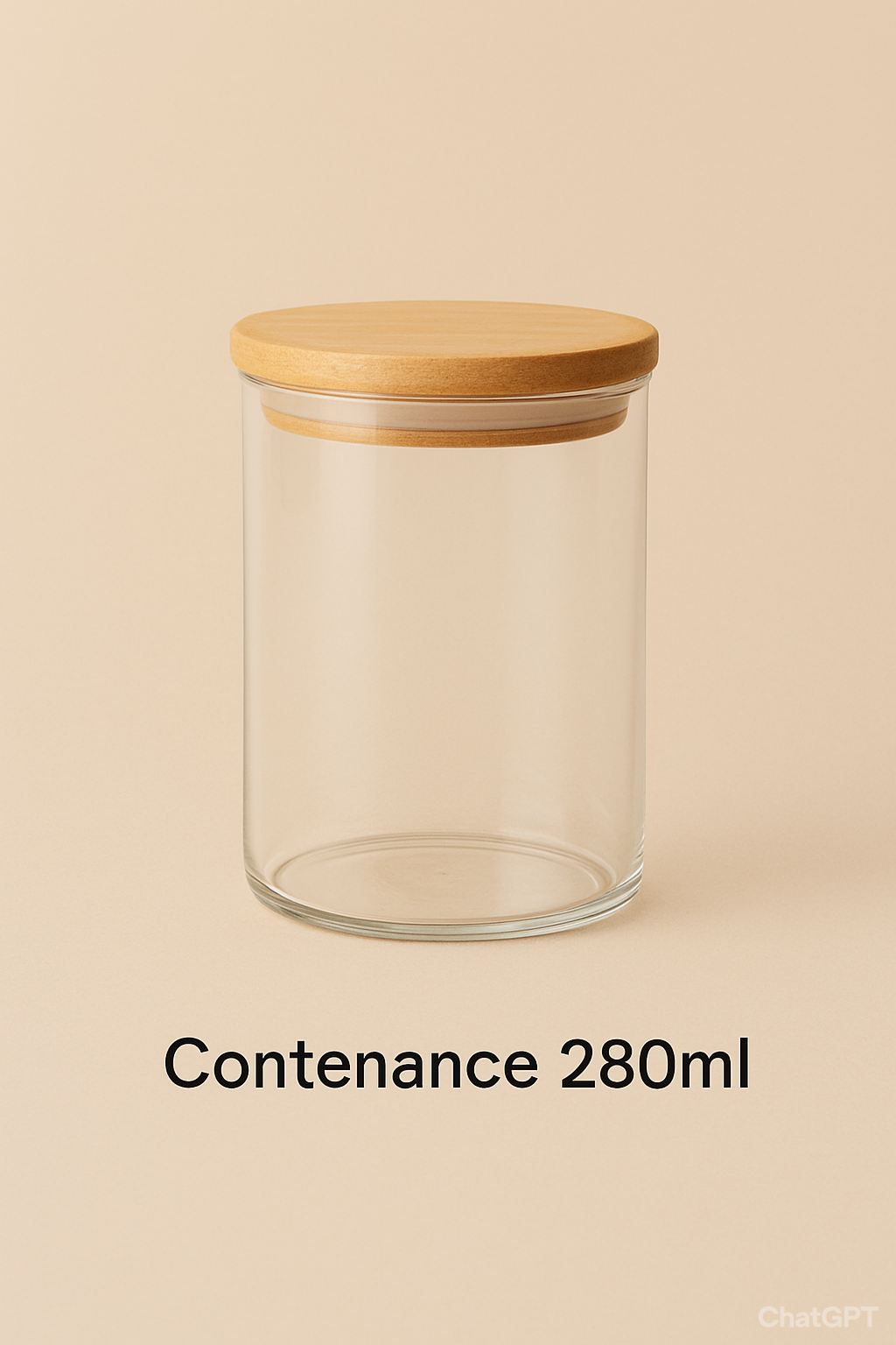 Bocaux en verre 280 ml avec couvercle en bambou – Rangement pratique pour épices, café, fruits secs...