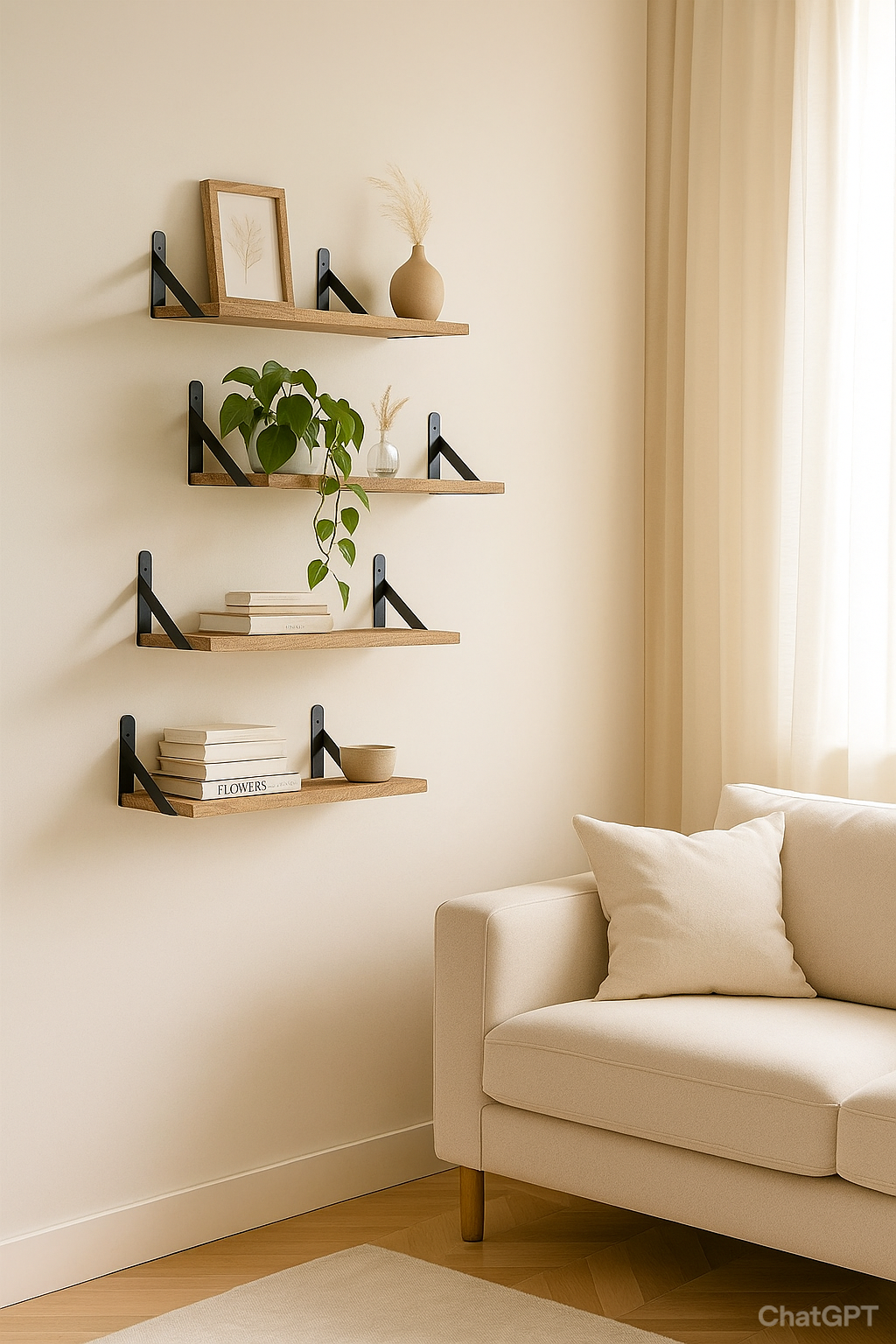 Étagères flottantes en bois – Rangement mural élégant et fonctionnel