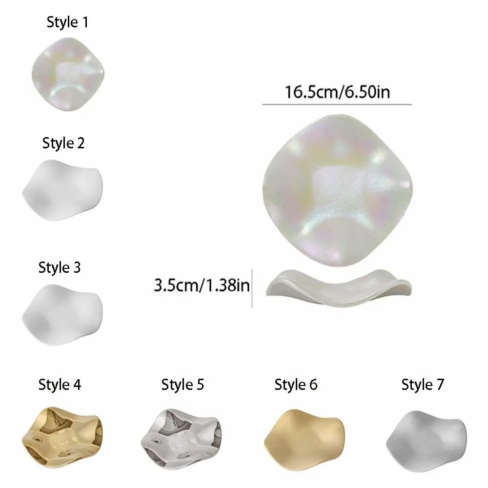 Plateau en céramique en forme de fleur irrégulière – Rangement élégant pour clés, bijoux et petits objets
