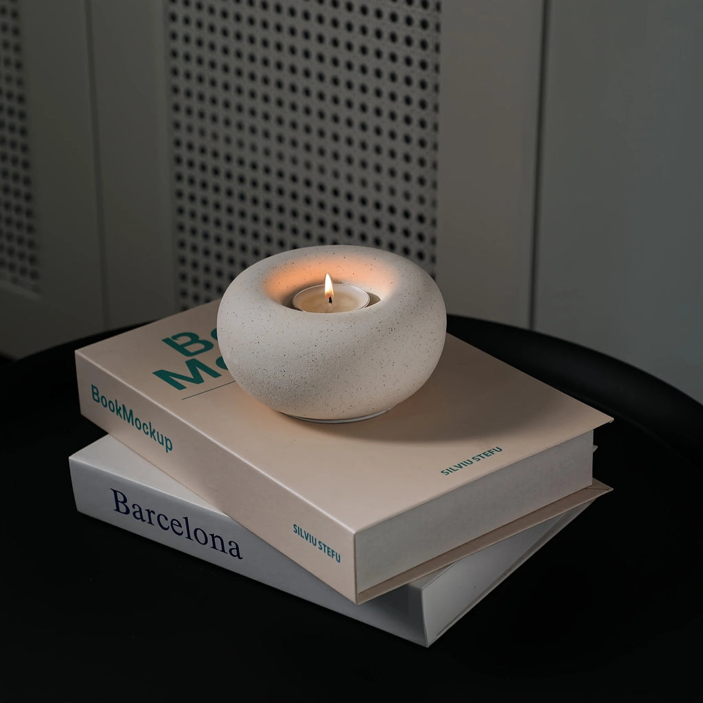Porte-bougie premium – Cercle donut sculptural pour décoration intérieure et ambiance raffinée