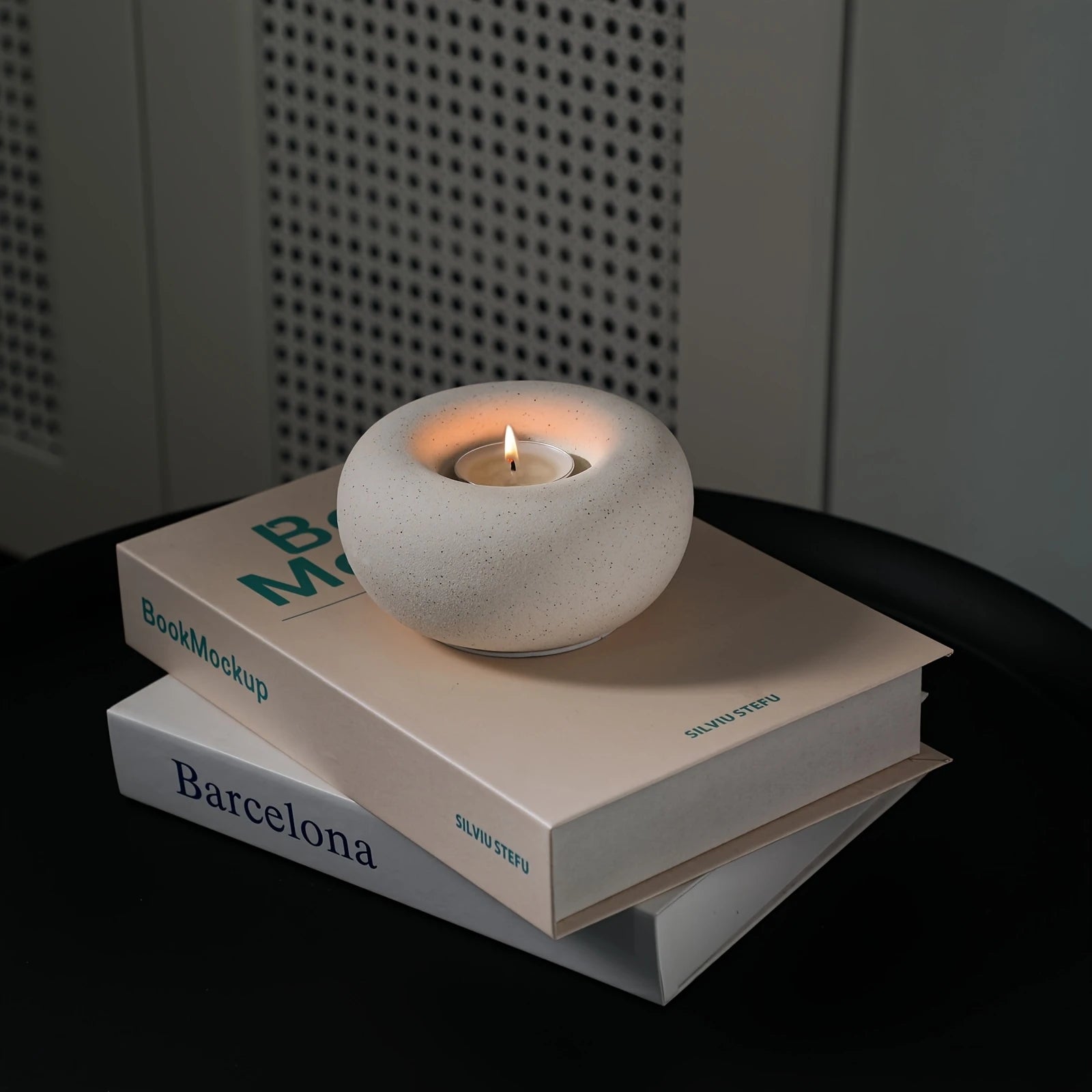 Porte-bougie premium – Cercle donut sculptural pour décoration intérieure et ambiance raffinée