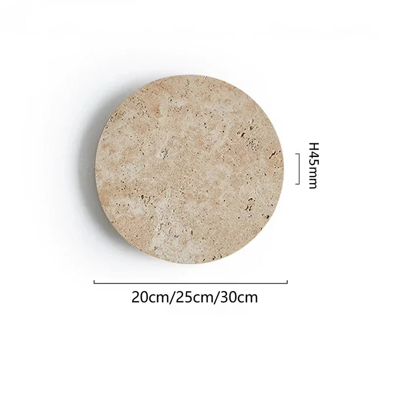 Applique murale Wabi-Sabi en pierre de travertin jaune – Lampe LED naturelle pour chambre, couloir, escalier et salon