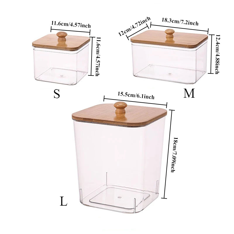 Boîte de rangement en bambou avec couvercle – Organisateur décoratif pour poudre à lessive et accessoires