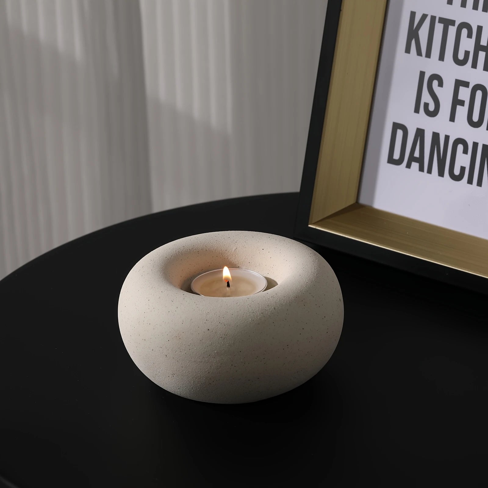 Porte-bougie premium – Cercle donut sculptural pour décoration intérieure et ambiance raffinée