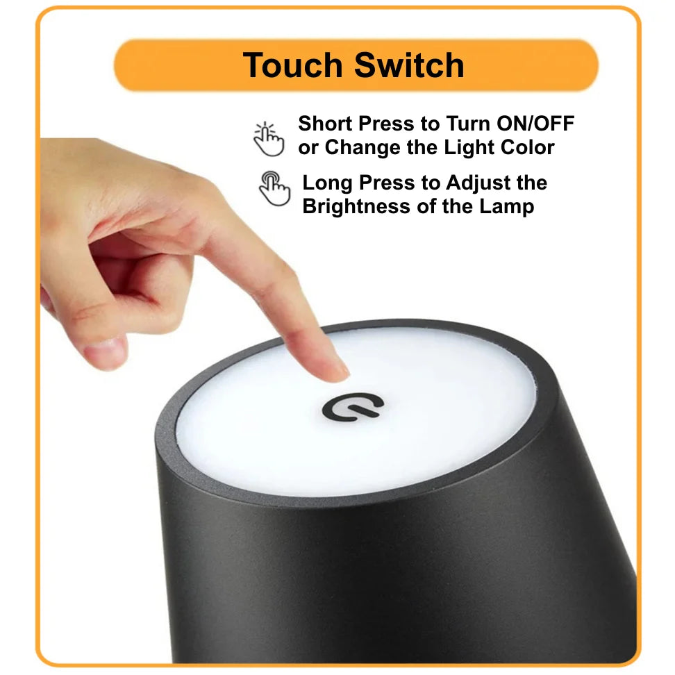 Lampe de table LED rechargeable avec interrupteur tactile