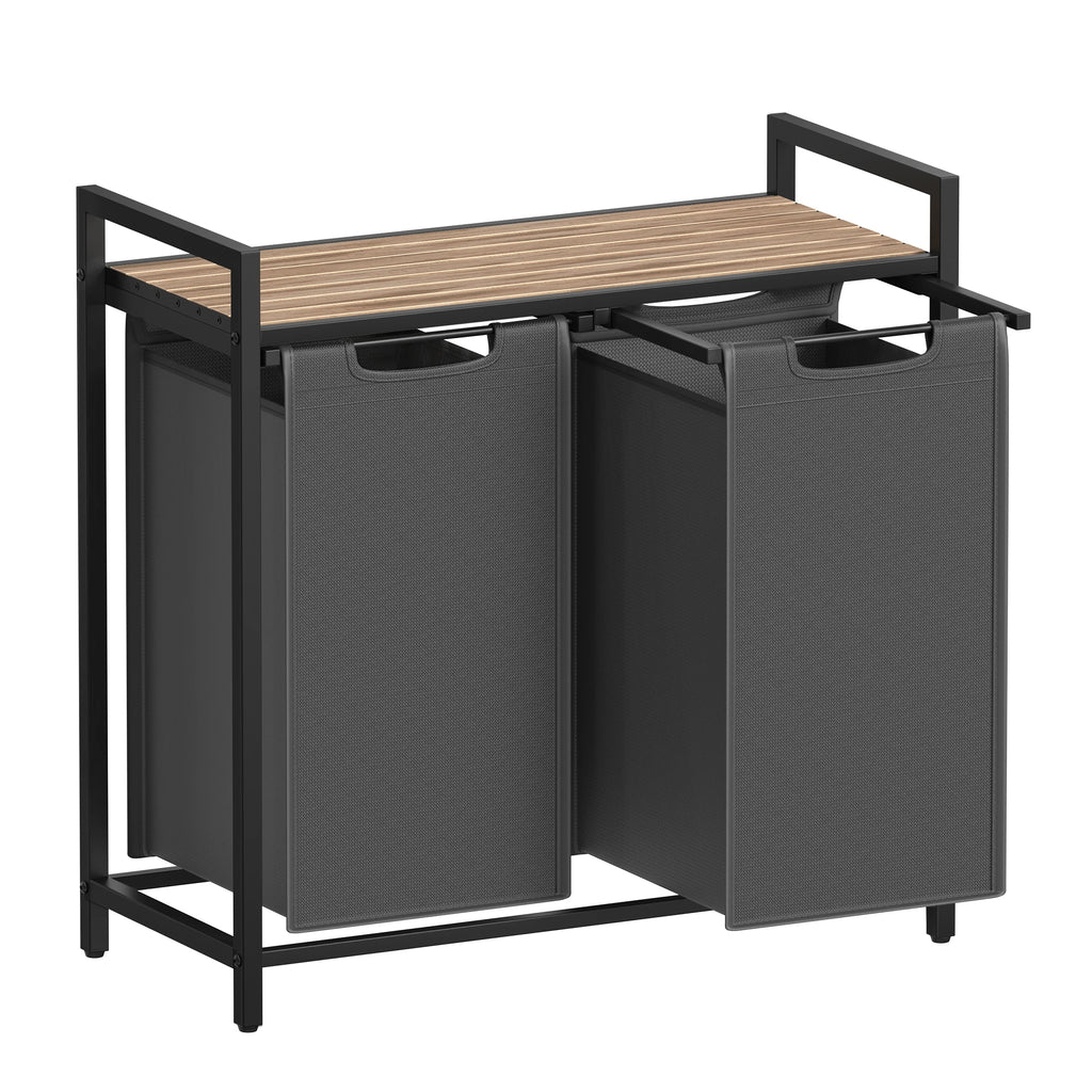 Panier à linge à 2 compartiments – Rangement pratique et élégant pour salle de bain