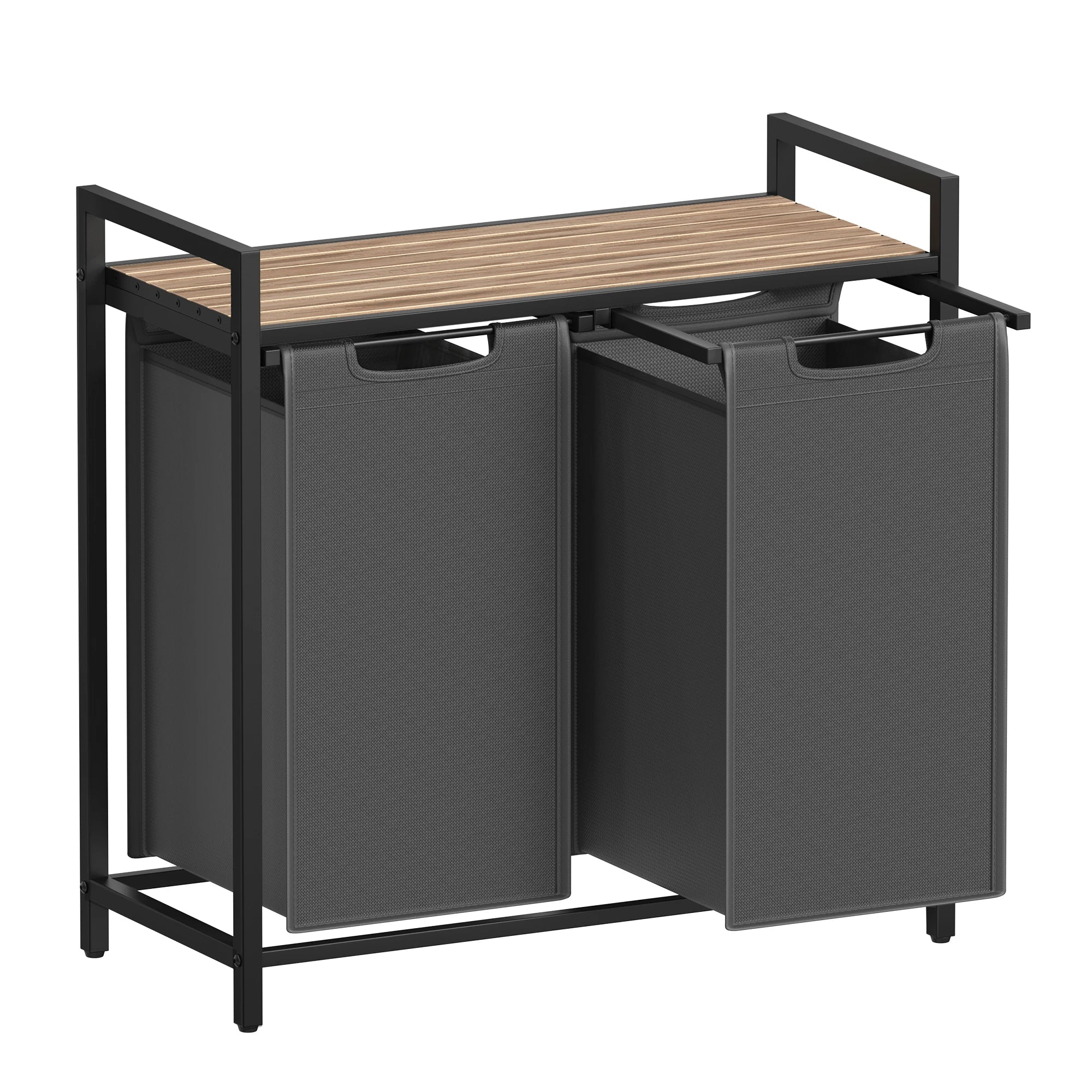 Panier à linge à 2 compartiments – Rangement pratique et élégant pour salle de bain