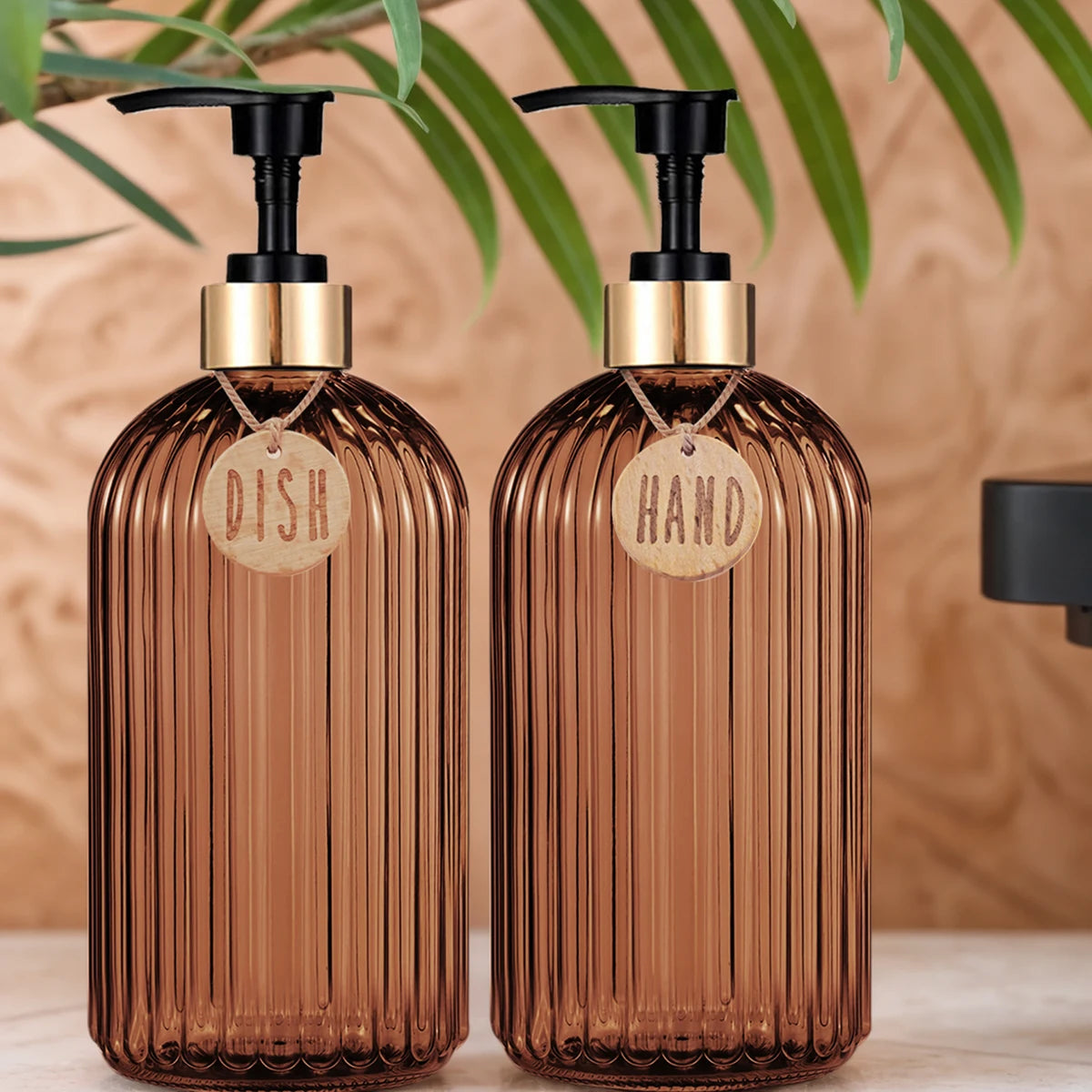 Distributeur de savon liquide rechargeable – Bouteille pressable pour salle de bain