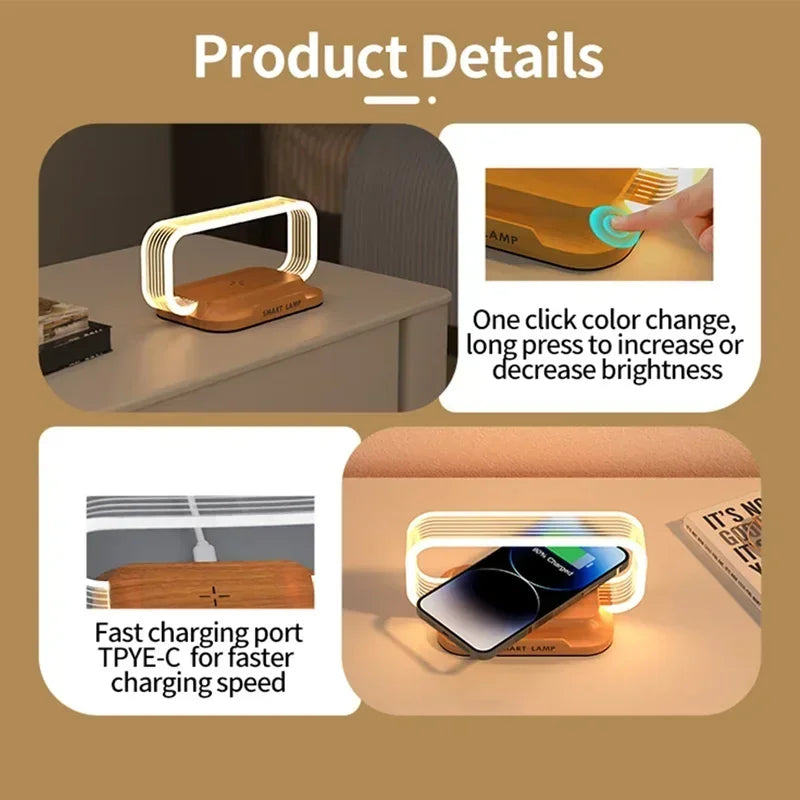 Chargeur sans fil avec veilleuse LED - 2 en 1 pratique et design