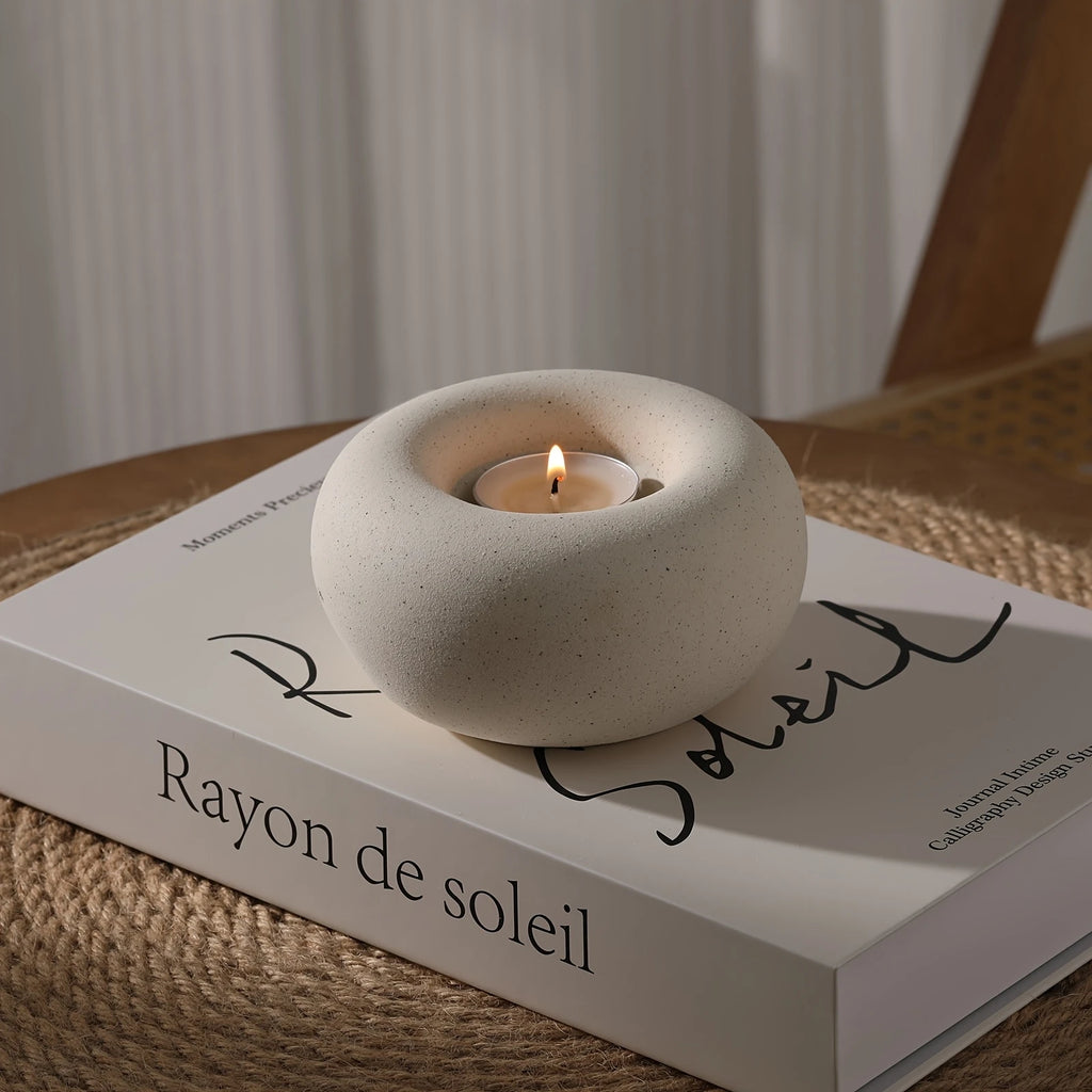 Porte-bougie premium – Cercle donut sculptural pour décoration intérieure et ambiance raffinée