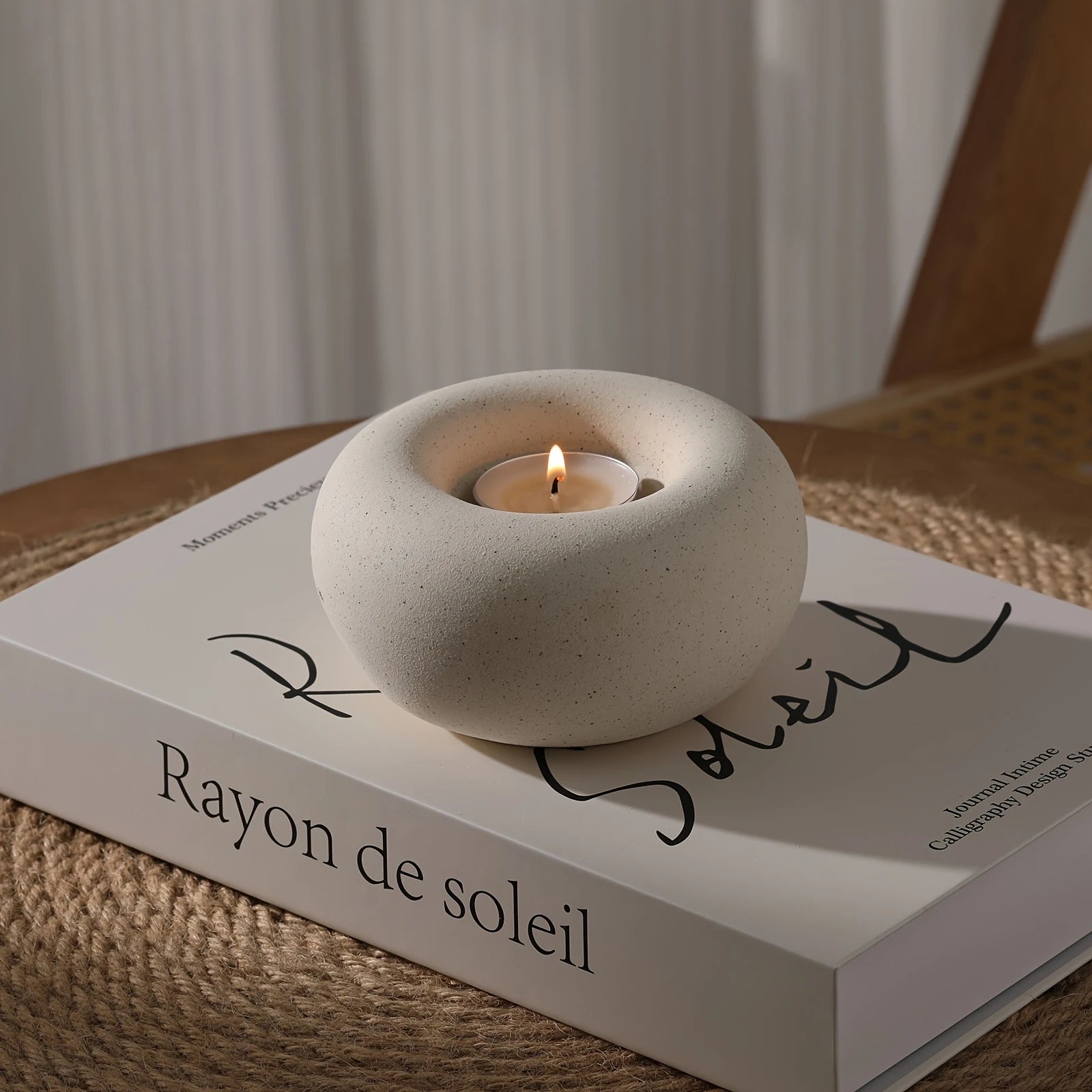 Porte-bougie premium – Cercle donut sculptural pour décoration intérieure et ambiance raffinée
