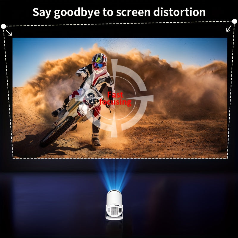 Projecteur LED Portable Android 11 – 720p natif, WiFi 6, BT 5.0, angle 180°, haut‑parleurs intégrés